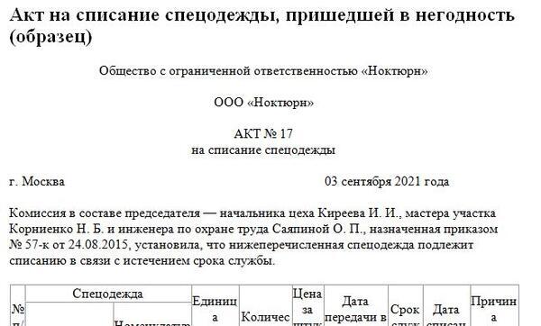 Как списать стулья пришедшие в негодность